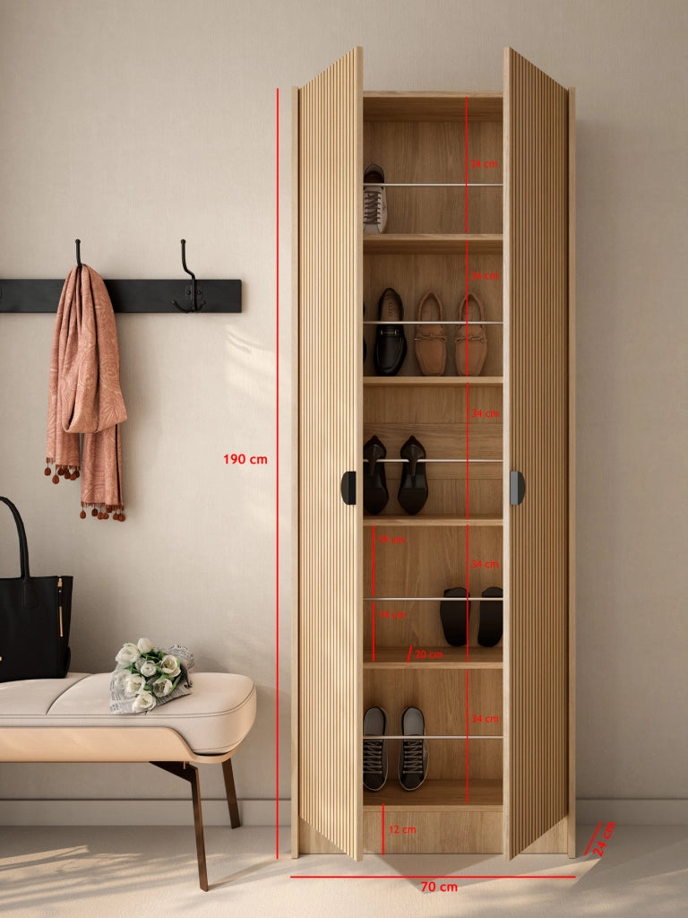 Scarpiera Herdasa effetto rovere dorato stampa doghe rovere 190x70x24