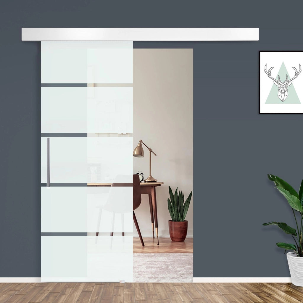 Porta scorrevole in vetro smerigliato satinato ¨C zephmum ¨C 210 cm