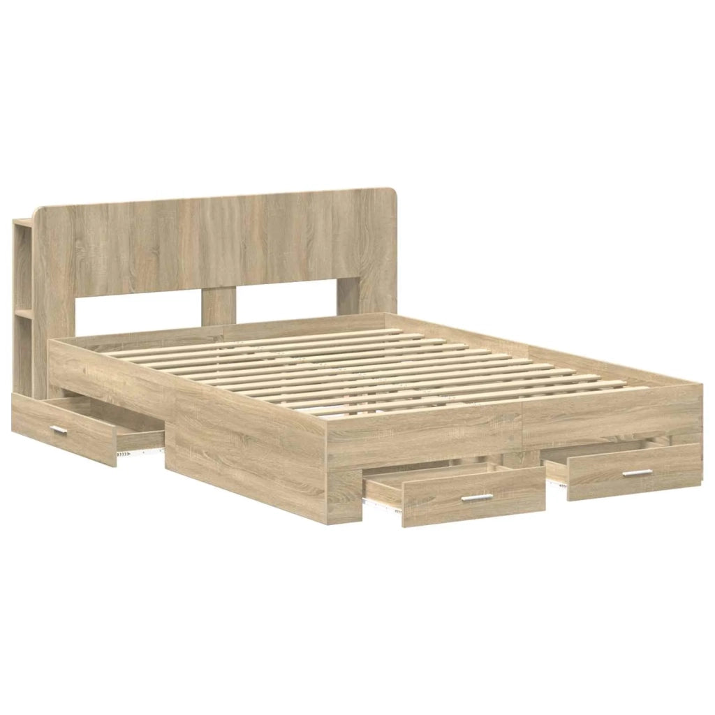 Telaio del letto con storage Rovere Sonoma 150 x 200 cm 3433777