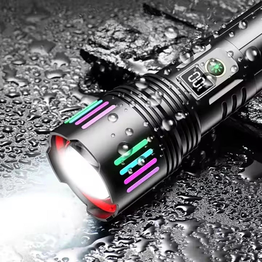 Trade Shop - Torcia In Lega Di Alluminio Luce Potente Led Elettrica Portatile Ricaricabile Zoom L660 -