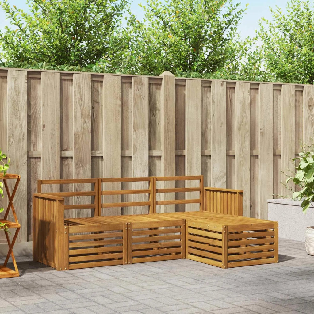 Set divani 4 pcs Naturale Legno di Acacia Massello 3374604