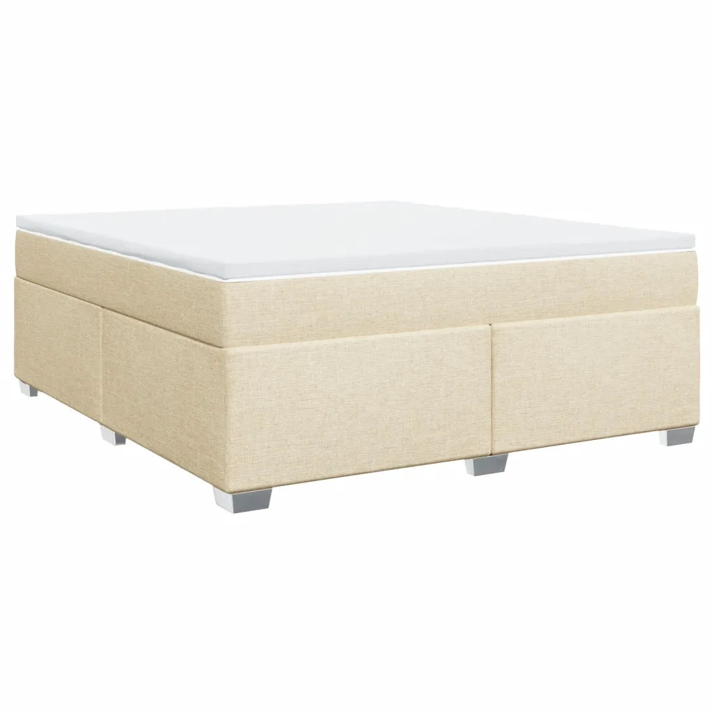 Giroletto a Molle con Materasso Crema 180x200 cm in Tessuto