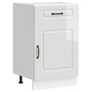 Mobile da cucina Kalmar 50 x 46 x 81,5 cm ampio spazio contenitivo piedini regolabili legno composito bianco lucido 02_0049902