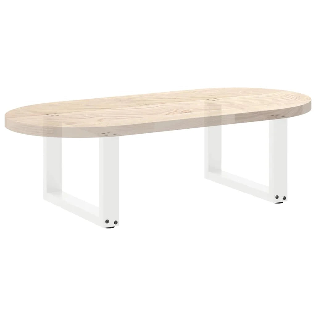 Set di 2 gambe per tavolino a forma di U 50 x 30 cm struttura robusta con moderni piedini livellatori in acciaio bianco 02_0057377