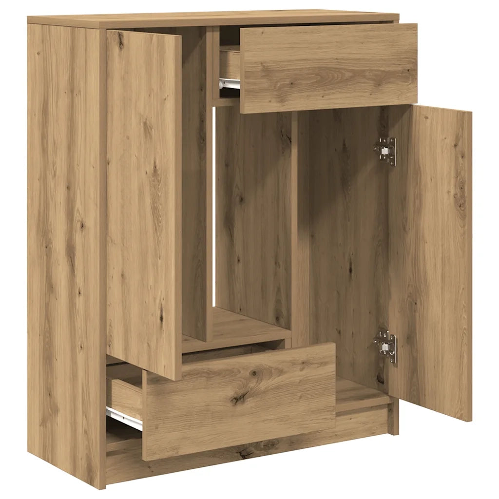 Credenza con Cassetti e Ante Rovere Artigianale 73x31x90 cm 861858