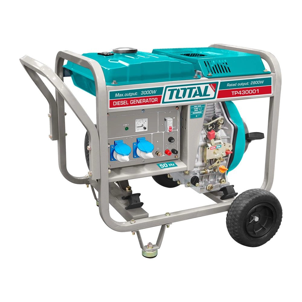 Generatore di corrente carrellato da 3 Kw monofase con motore diesel TOTAL - TP430001