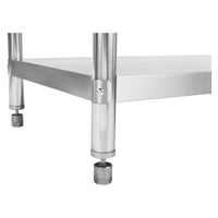 Tavolo da lavoro professionale in acciaio inox gambe regolabili con bordo 120 x 60 cm 3614084