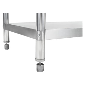 Tavolo da lavoro professionale in acciaio inox gambe regolabili con bordo 100 x 60 cm 3614079/2