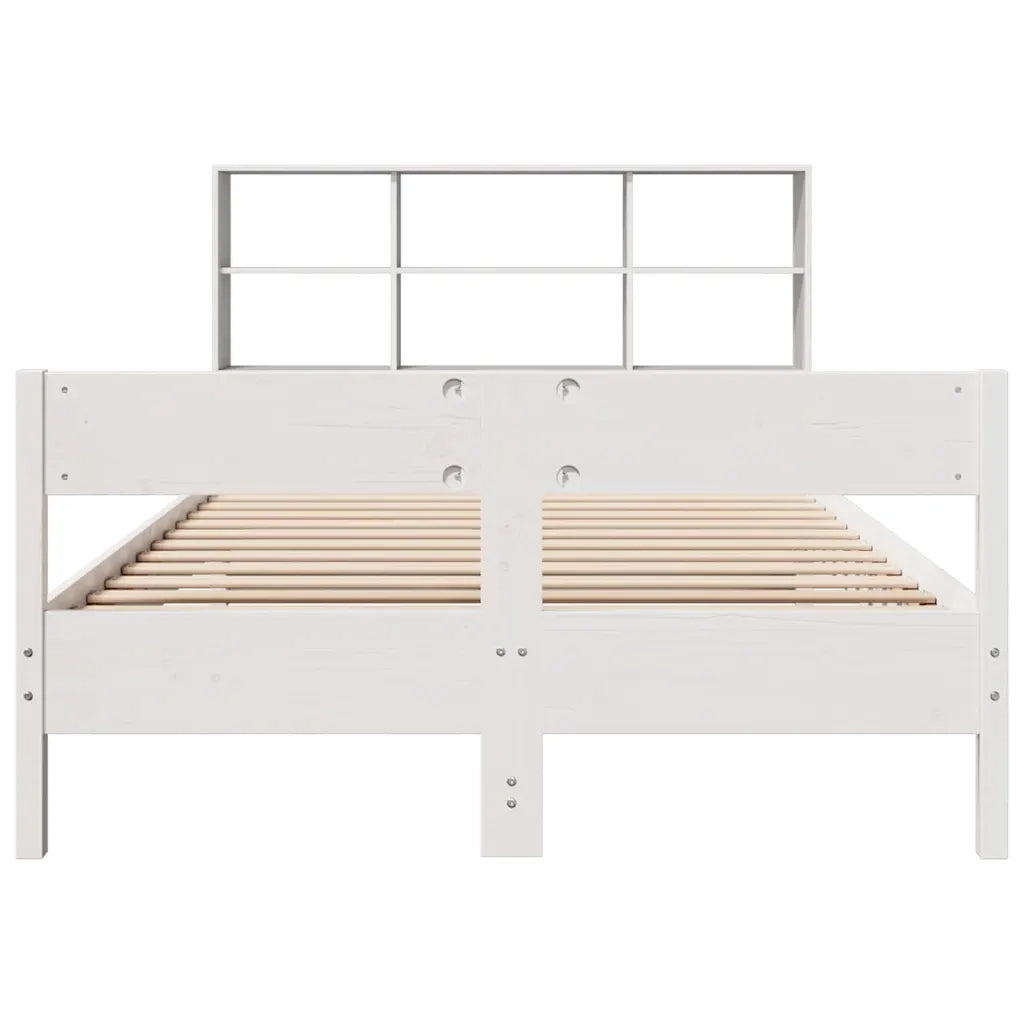 Letto Libreria senza Materasso Bianco 160x200 cm Legno di Pino