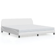 Letto matrimoniale | Letto per adulti | Giroletto Dover Bianco 200x200 cm in Similpelle