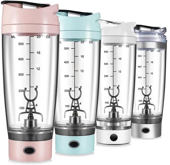 Shaker elettrico automatico per proteine - cremosi smoothie di uova - colore rosa - caricabile via USB-C - BPA-free - adatto per atleti
