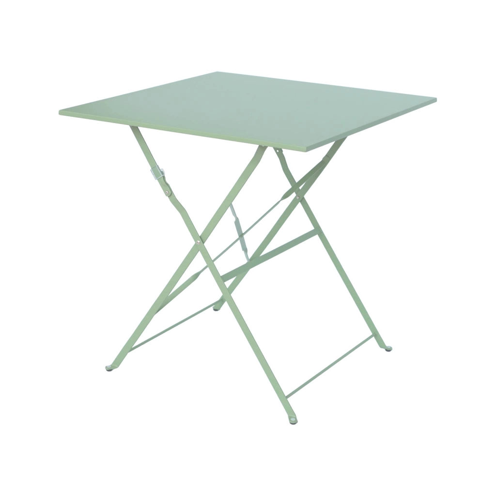 Tavolo da giardino pieghevole in acciaio, 2 posti, 70cm, verde grigio