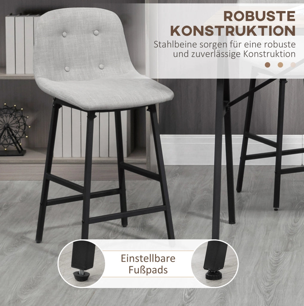 Set 5 pezzi tavolo bar con 4 sgabelli in metallo marrone chiaro 120x60x91 cm