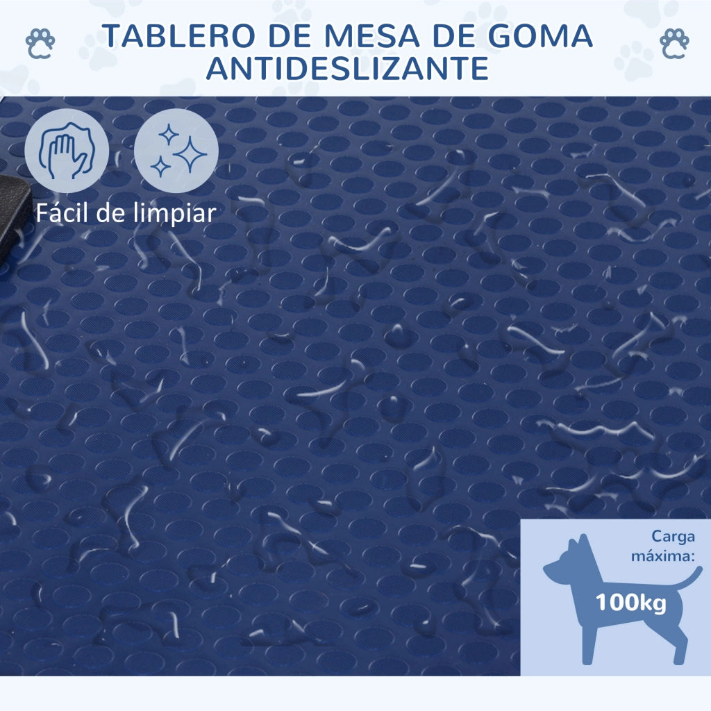 Tavolo da Toelettatura per Animali Pieghevole con Ripiano ¨C Xylo ¨C Acciaio Nero 107x60x170 cm