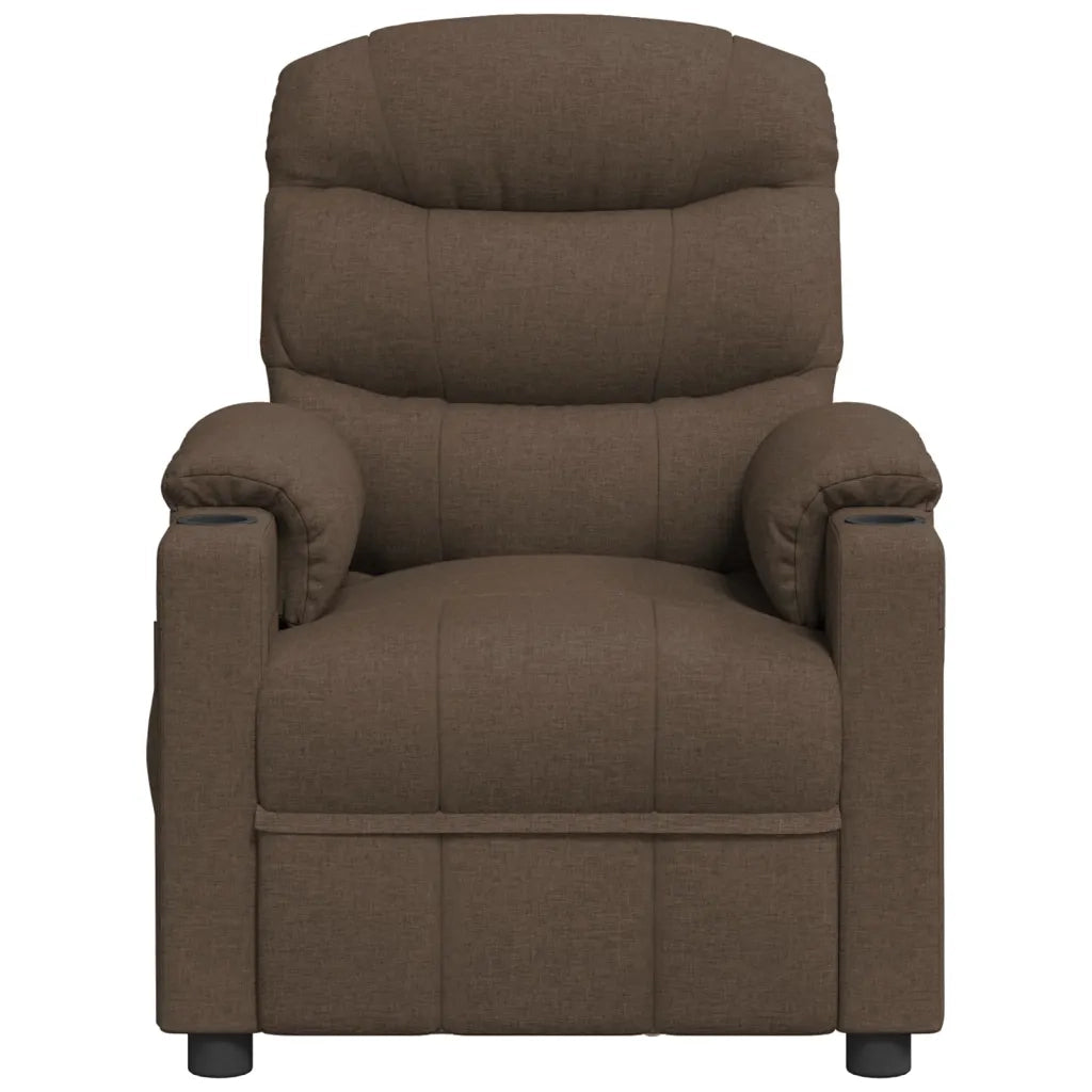 Poltrona Reclinabile in Tessuto Marrone 348074