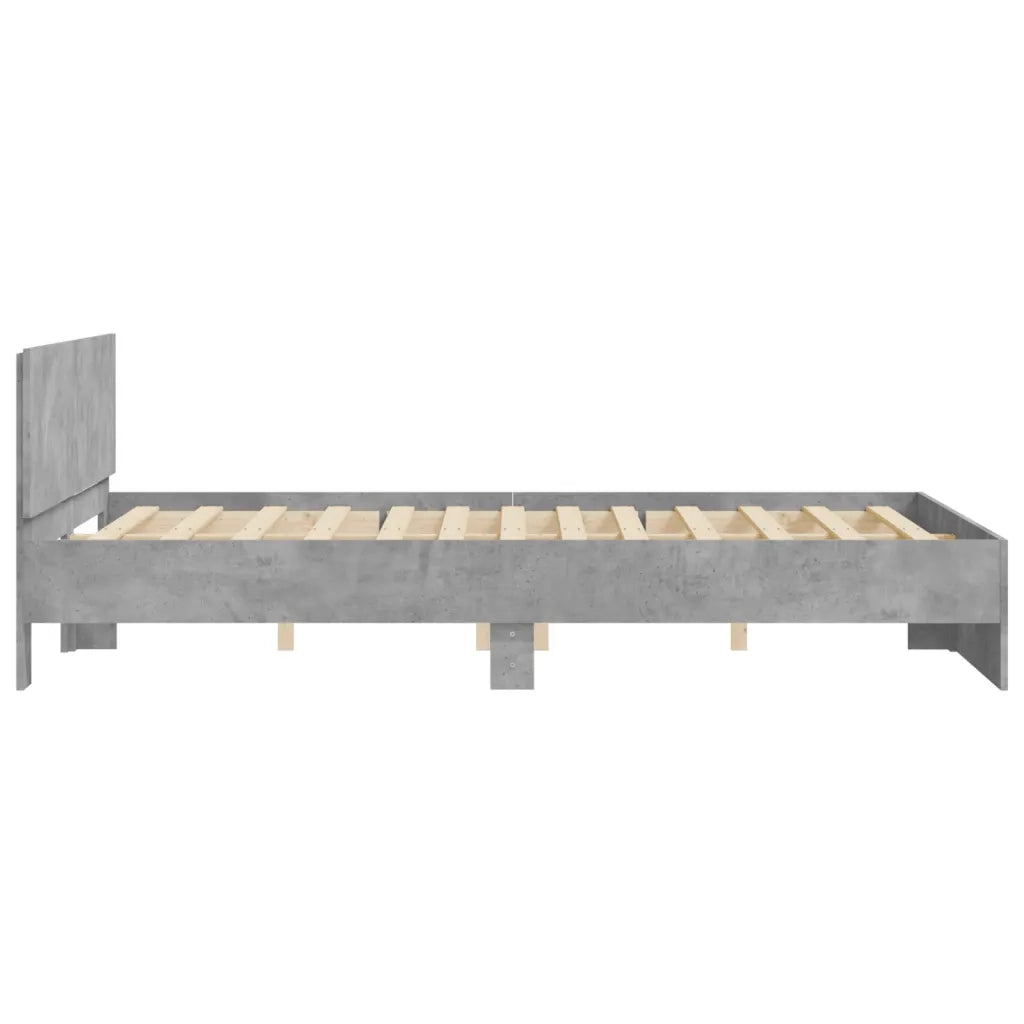 Giroletto con Testiera-Struttura Letto con testiera Grigio Cemento 150x200 cm