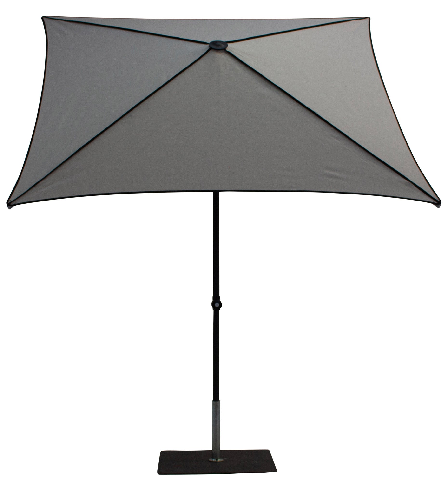 Ombrellone da Giardino 2x2 m Palo Ø38 mm in Alluminio Tessuto Dralon Acrilico Border Grigio