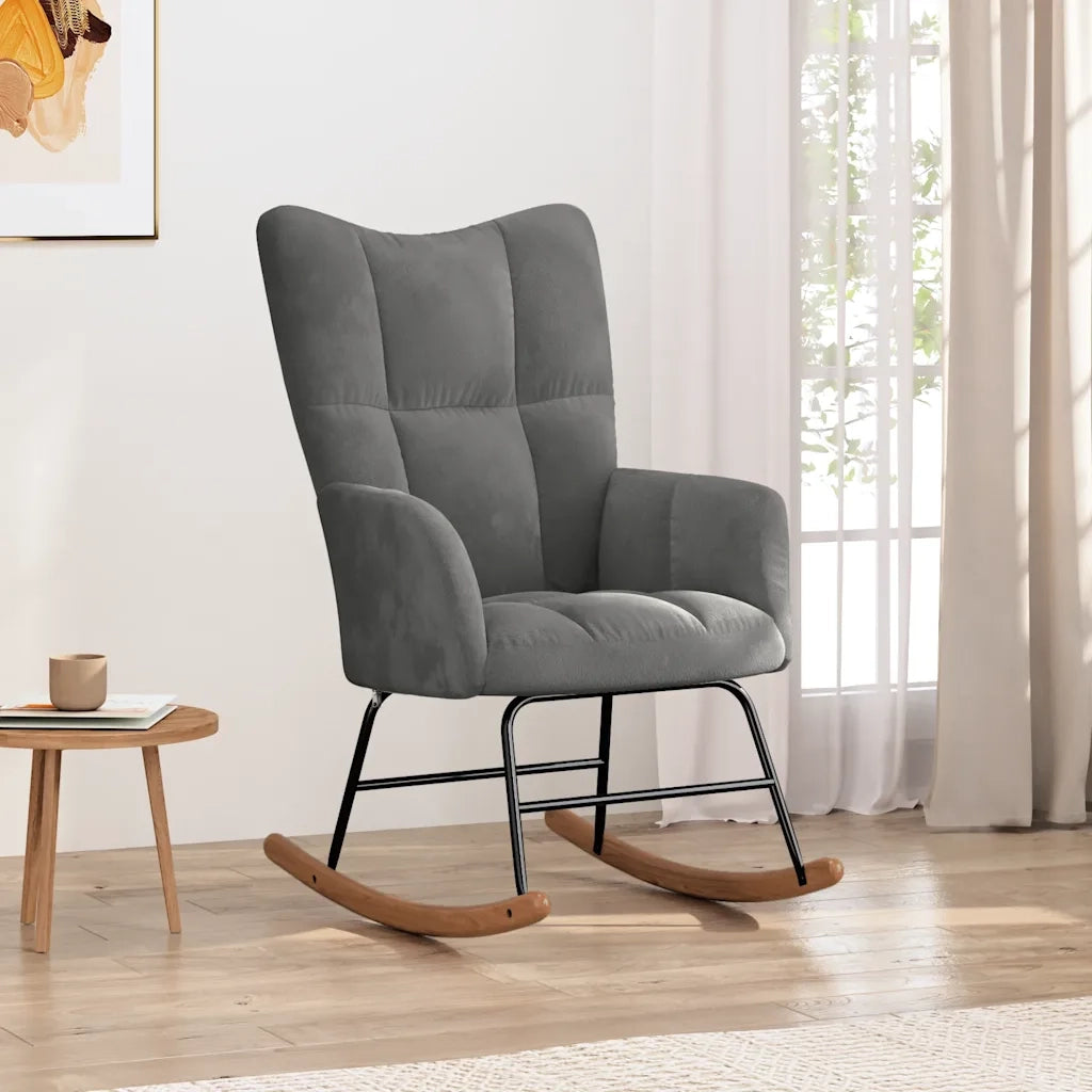 Sedia da Pranzo Grigio Scuro in Velluto CFW3428805