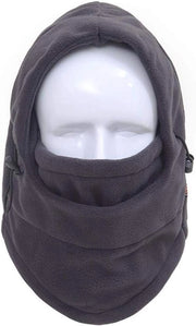Faccia di felpa termica con cappuccio per il riscaldamento della testa e del collo grigio