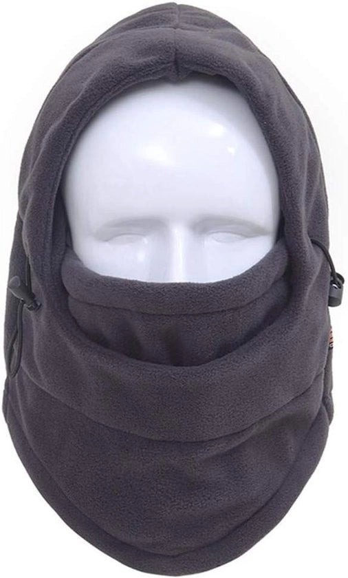 Faccia di felpa termica con cappuccio per il riscaldamento della testa e del collo grigio