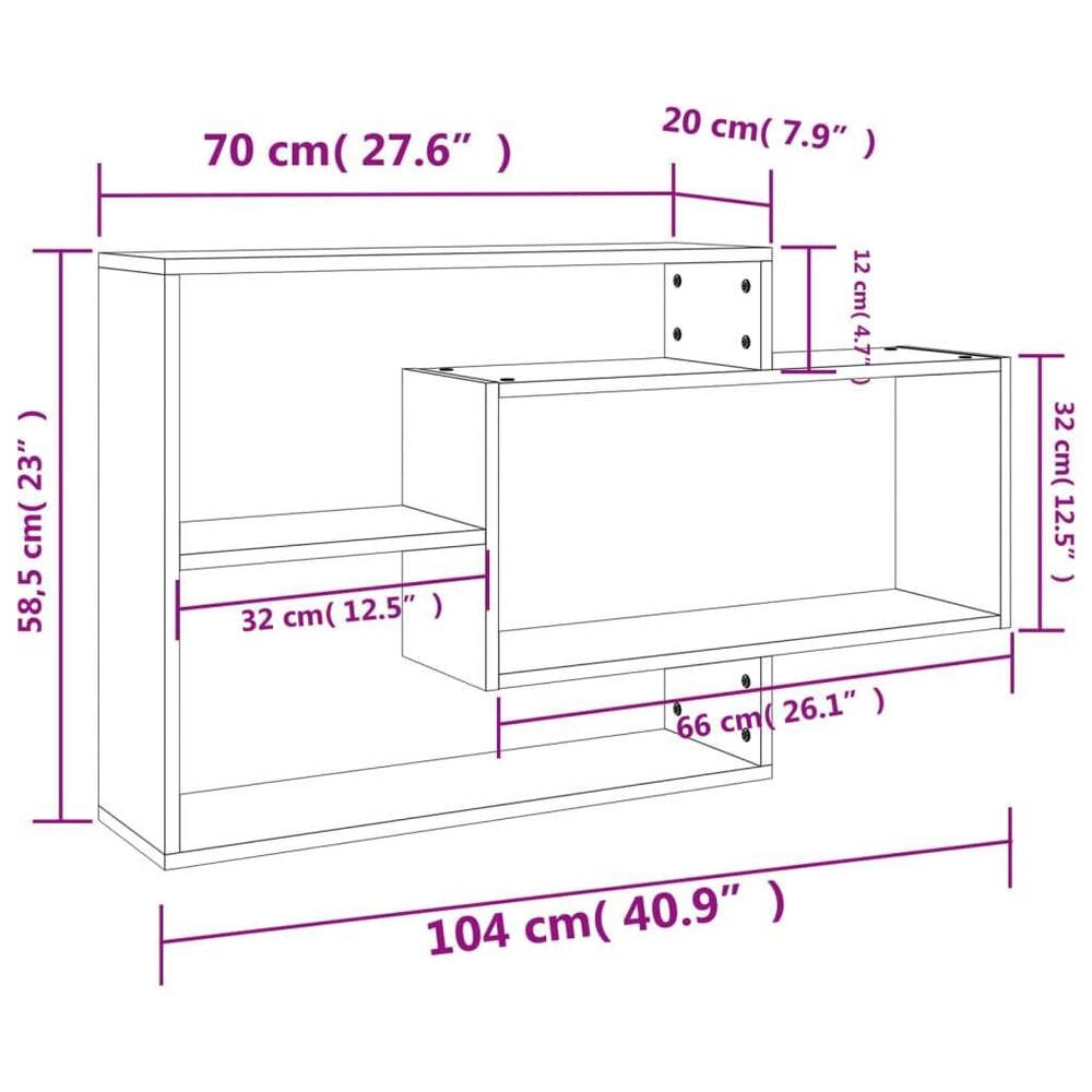 Wall Shelves Sonoma Oak 104x20x58.5 Cm Wood-based Material