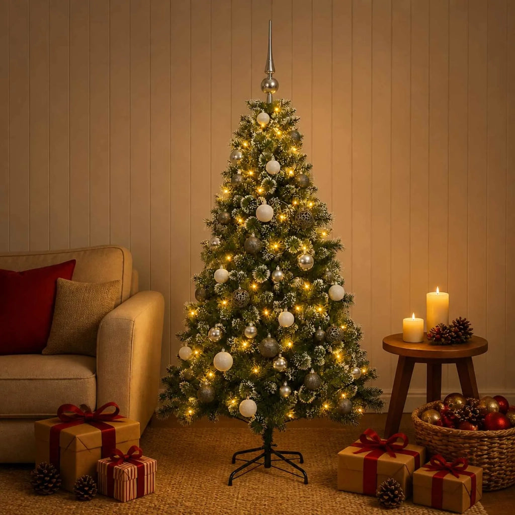 Albero di Natale artificiale con palline 120 cm 150 LED 3461240