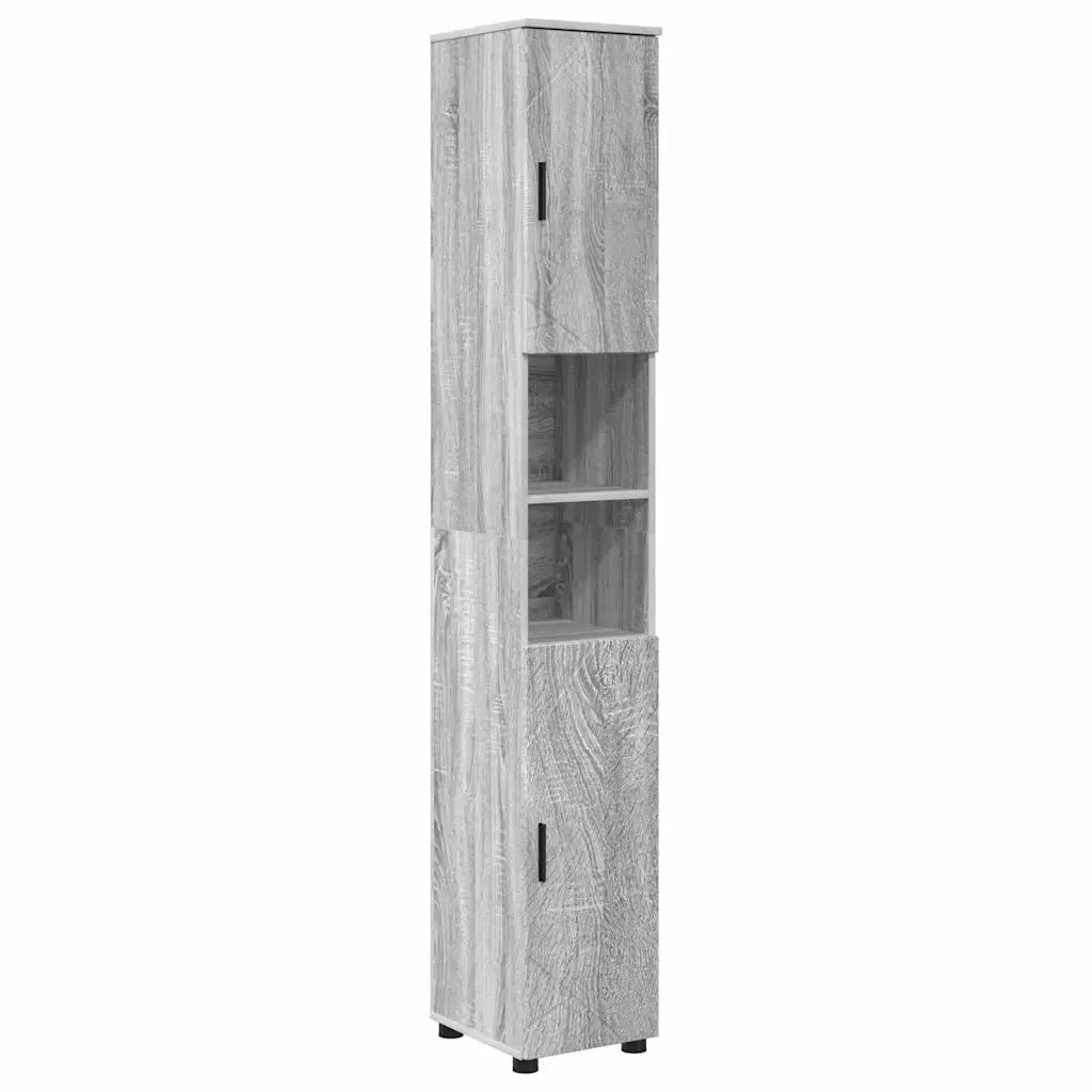 Mobile da Bagno con porta Grigio Sonoma 30 x 35 x 192 cm 883340