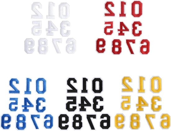 Set di Punti Numerici Premium per Bordare e Puntare - 50 pezzi - 0-9 - Con 5 Colori - Accessori per Abbigliamento DIY