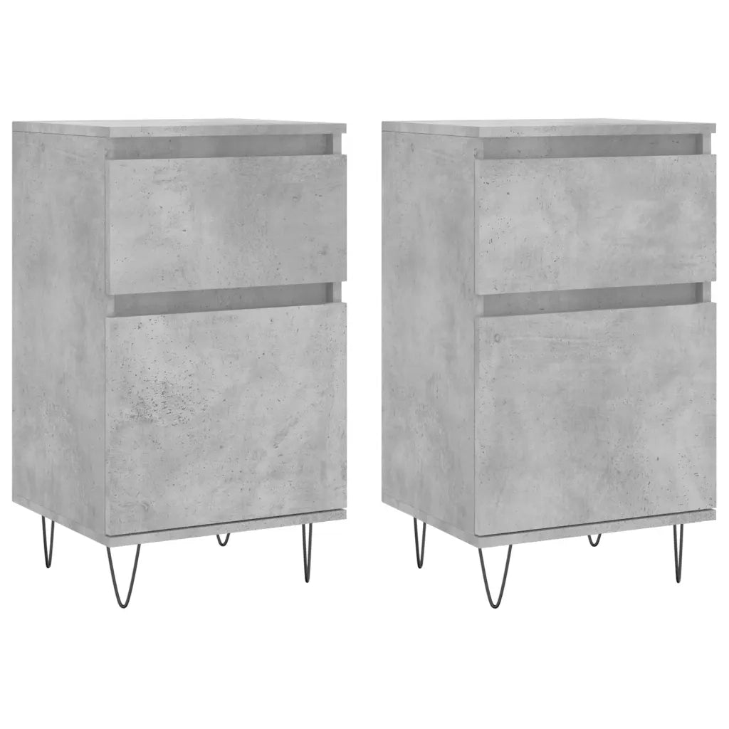 Credenze 2 pz Grigio Cemento 40x35x70 cm in Legno Multistrato 831157