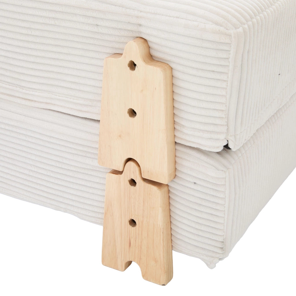 Poltrona letto pieghevole - con funzione letto e schienale ergonomico - in corduroy - beige
