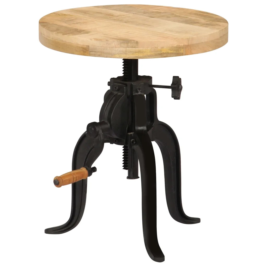 Tavolino 45x(45-62) cm in Legno Massello di Mango e Ghisa 247587