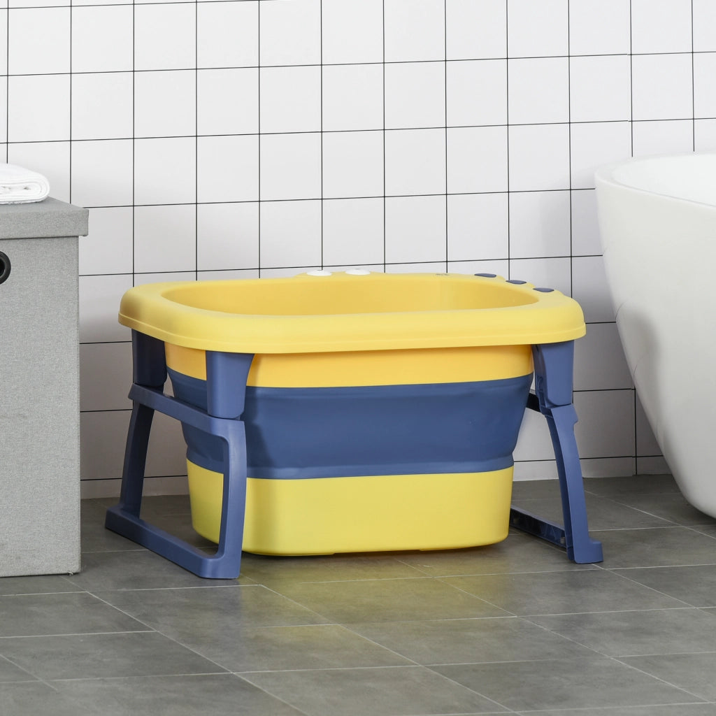 Vasca da bagno per bambini pieghevole ¨C zephmum ¨C giallo e blu 75.3x55.4x43 cm