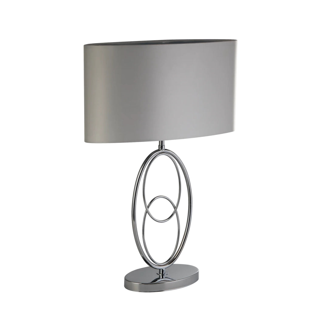 Lampada Da Scrivania Loopy Floor Acciaio Cromo Policarbonato Argento 1 Luce E27
