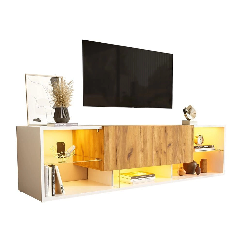 Mobile TV 3 livelli - Xylo - Vetrine+2 cassetti per 70"