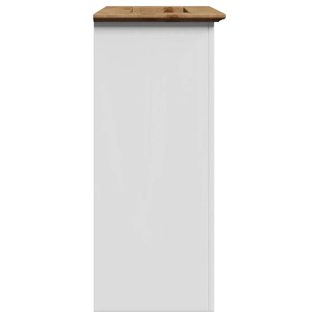 Elegante mobiletto per il bagno in stile retrò 70 x 35 x 80 cm in legno di pino bianco 02_0057683