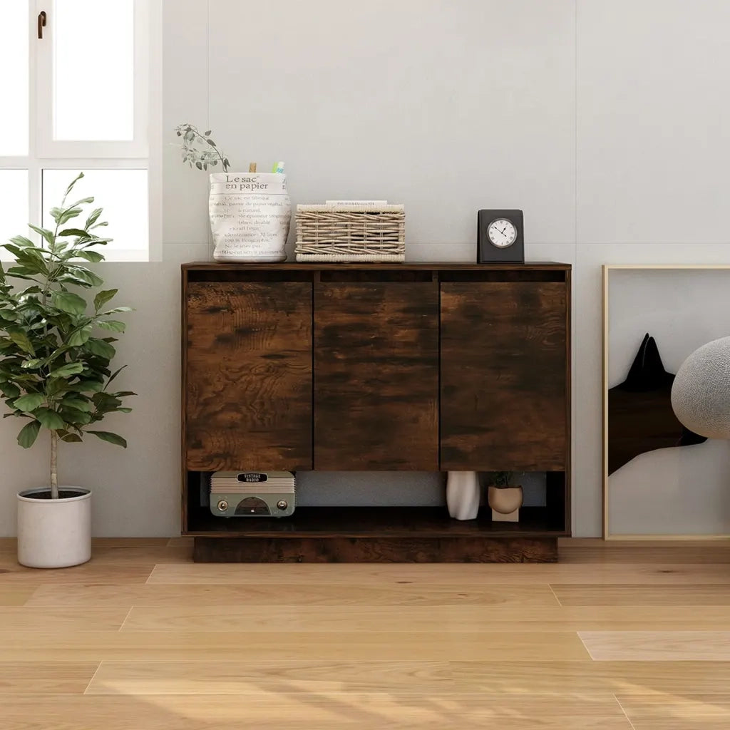 Credenza | Madia | Buffet da pranzo | Armadio da pranzo Rovere Fumo 97x31x75 cm in Truciolato
