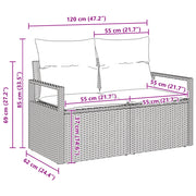 Set di divani da giardino  9 pezzi con cuscini in polyrattan nero