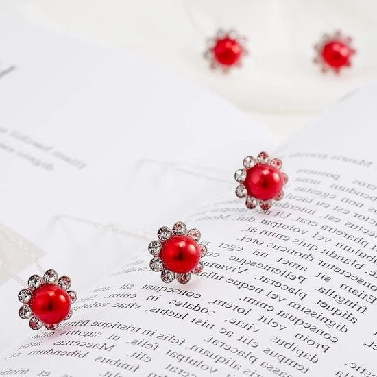 20 Stuks Cristalli di Rubino per Pettini di Fiori per Matrimonio e Feste