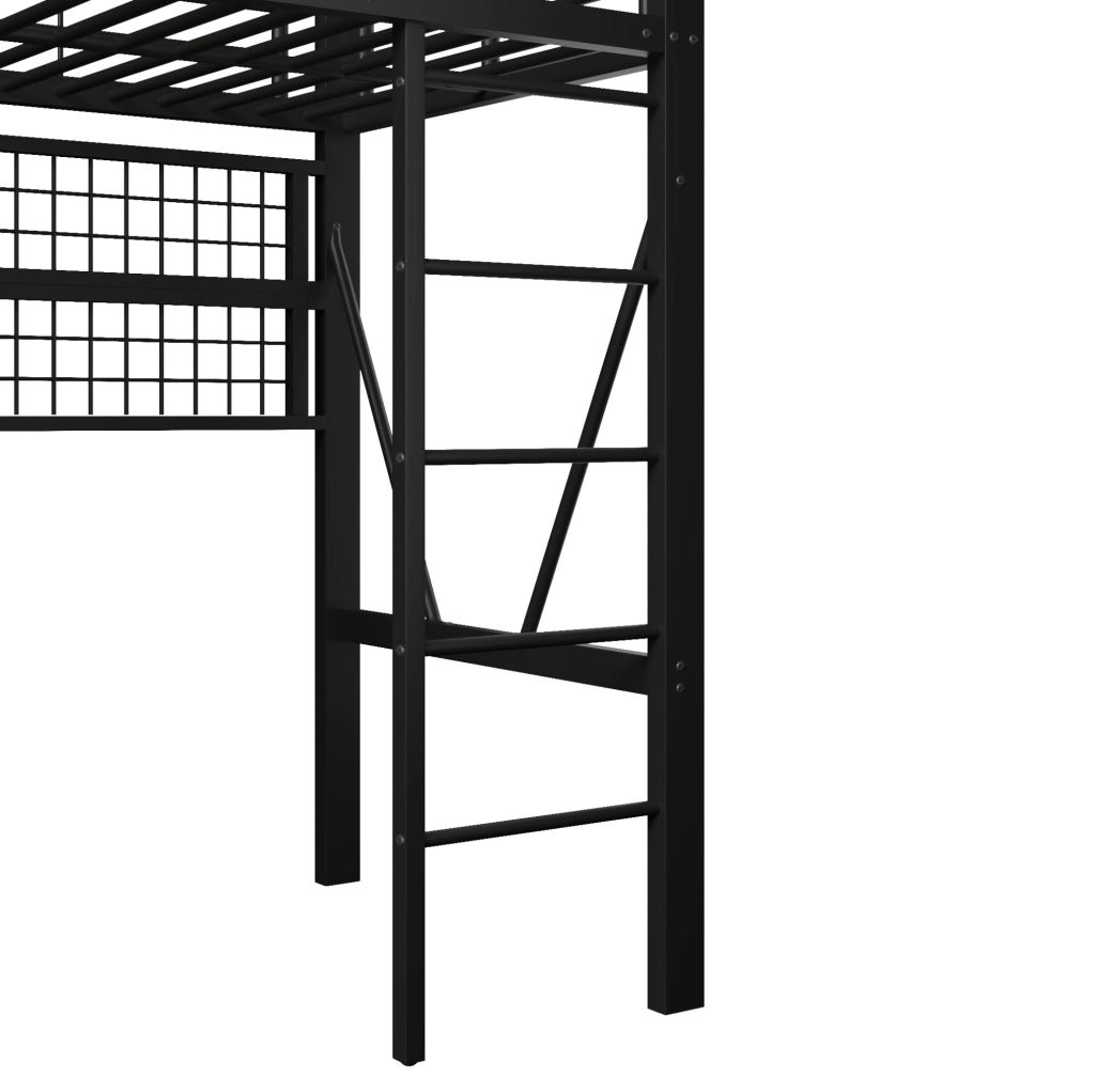 Letto a soppalco 90x200 cm con LED e vano portaoggetti