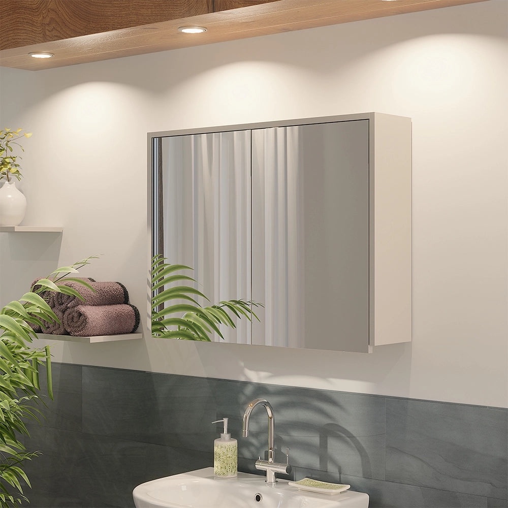 Vicco Specchio contenitore bagno Cachemire 80 x 60 cm con 2 scomparti chiusi
