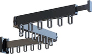 Droogrek per Parete Spaziale Rientrante per Abbigliamento - Kledingrek Opiegaibile per Balcone e Patio - Klerenhangerrek per Lavanderia (Nero)