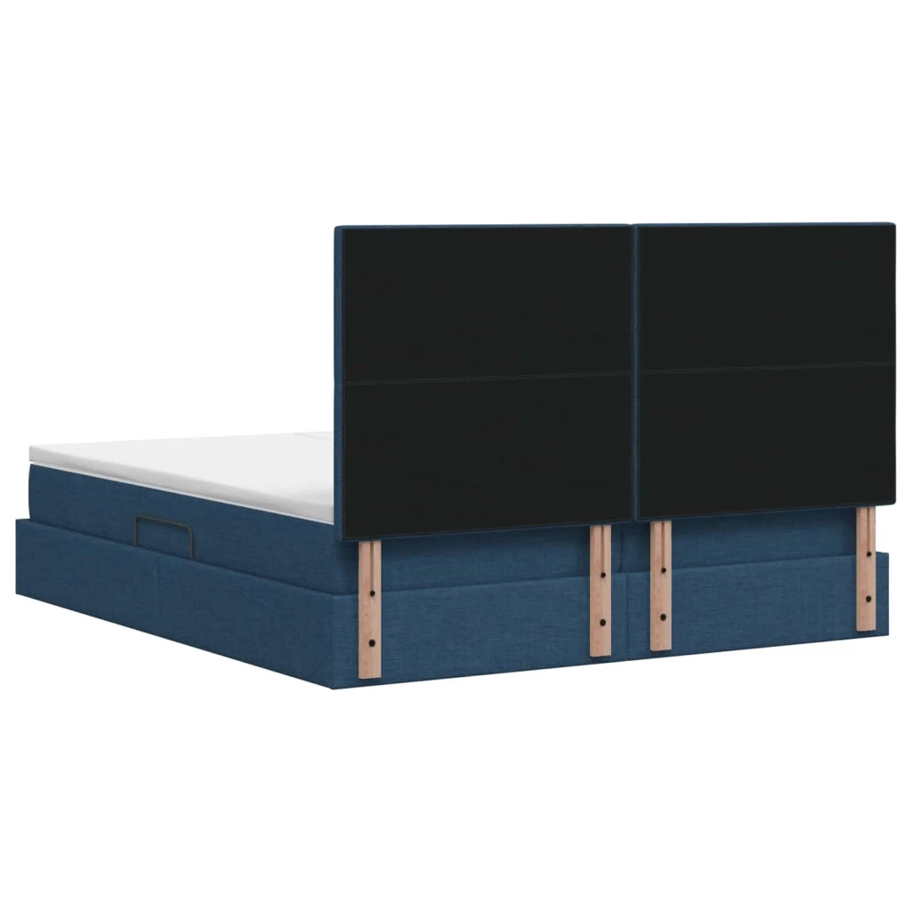 Letto con Contenitore con testiera Blu 180 x 200 cm Tessuto 3459806