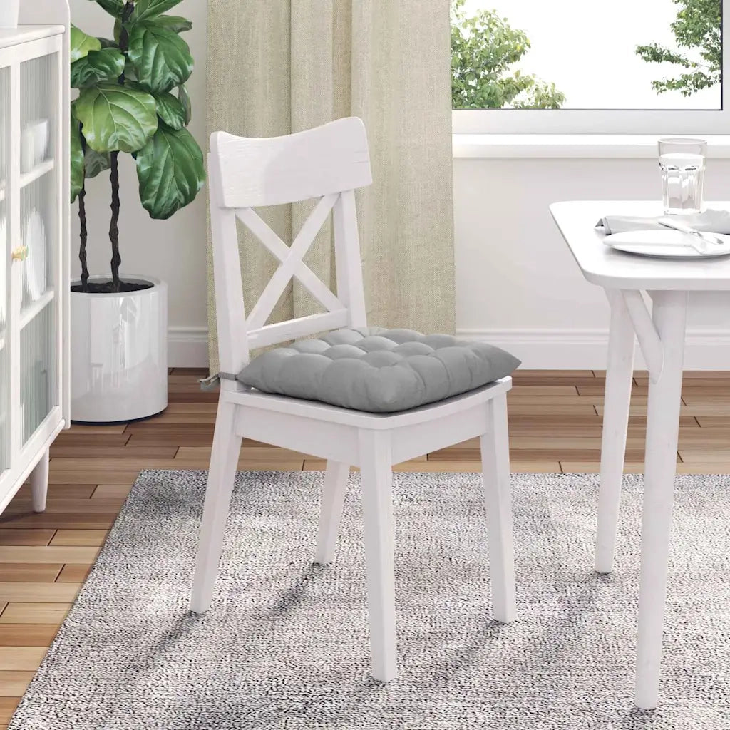 Cuscini per Seduta 4 pcs Grigio Nuvola 40 x 40 x 6 cm Tessuto