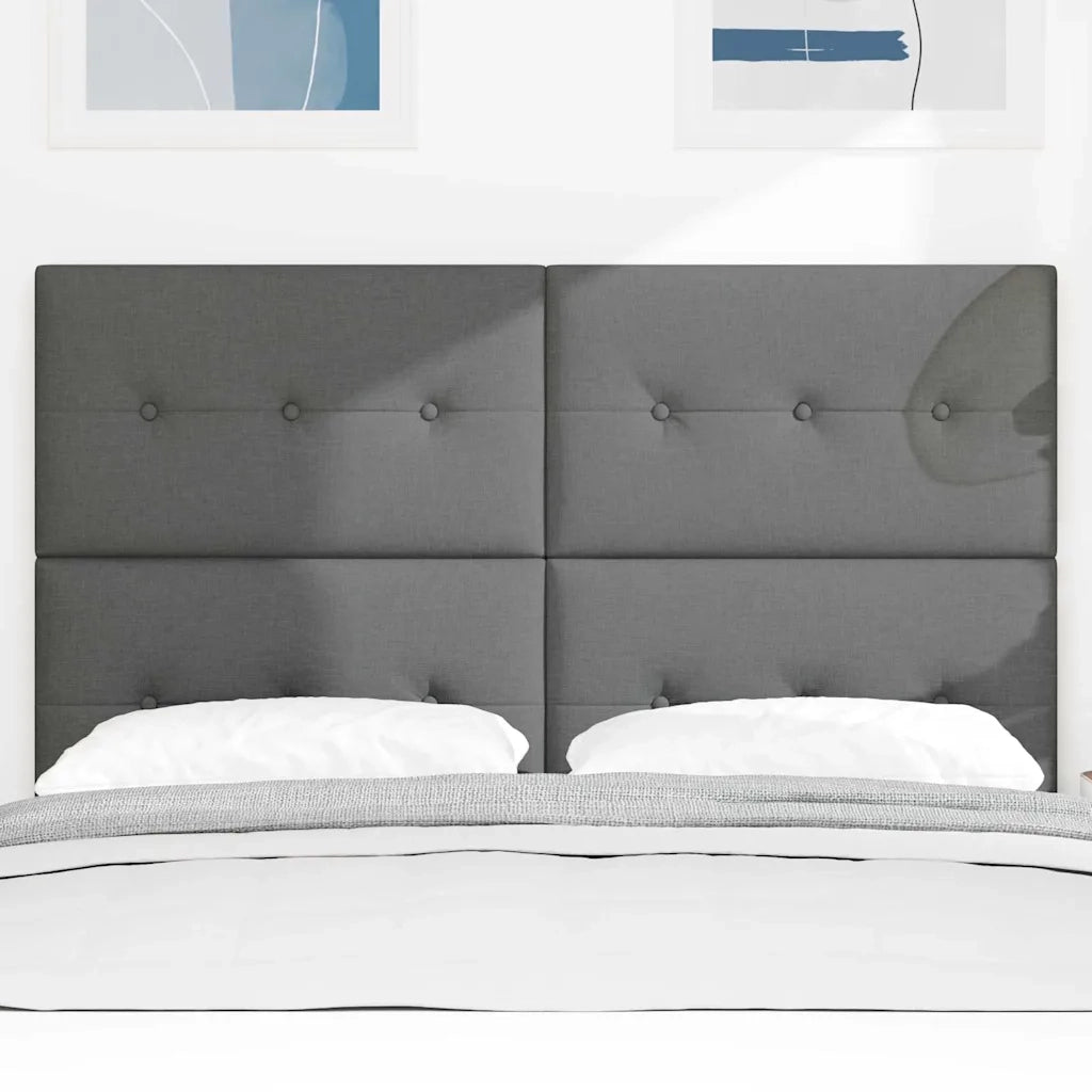 Testiera | Testata LED con strisce LED Grigio scuro 144 cm Tessuto