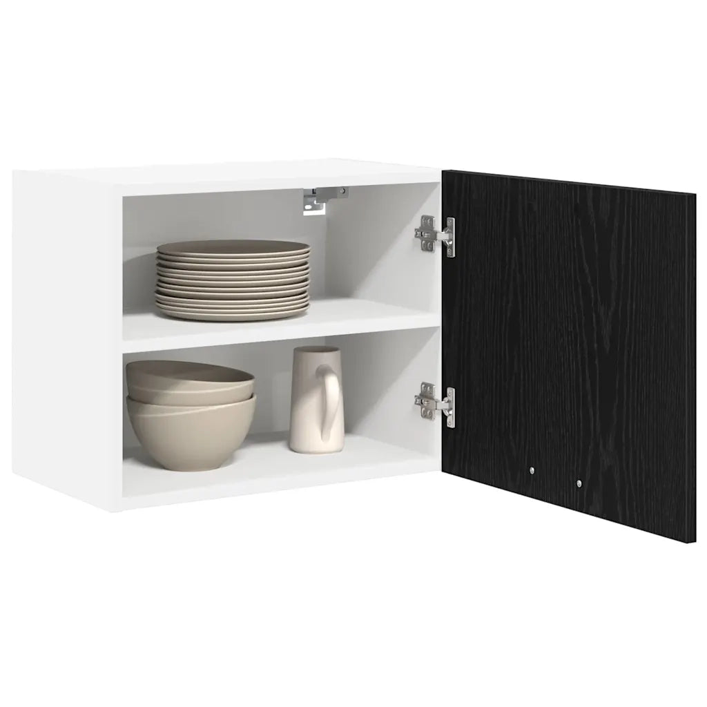 Armadio pensile con porta Rovere Nero e Bianco 50 x 31 x 40 cm 884148