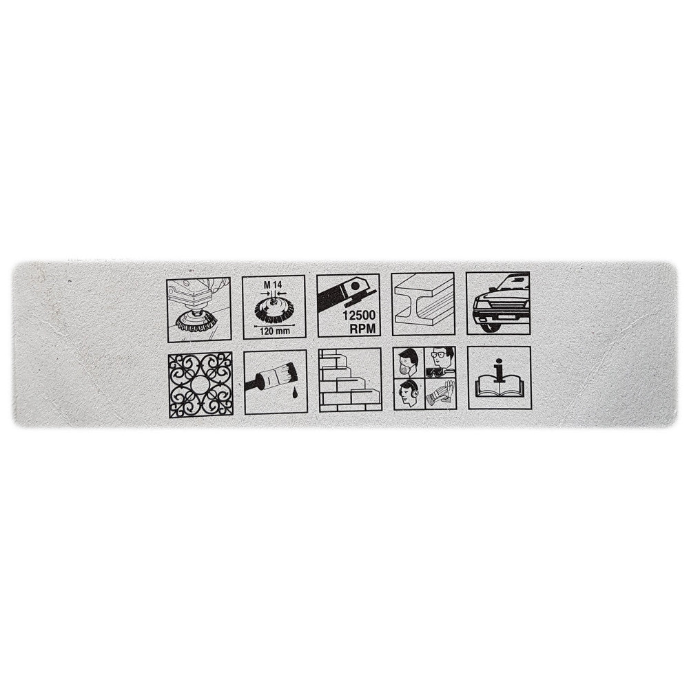 Spazzola circolare conica a mazzetti ritorti 120mm m14