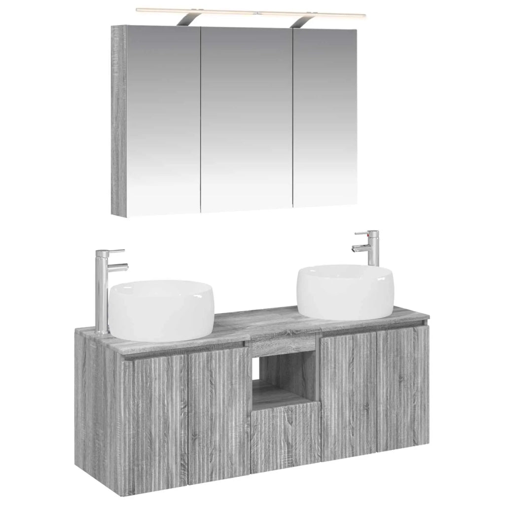 Set di Armadi da Bagno 4 pcs Sonoma grigio Legno ingegnerizzato 3406540