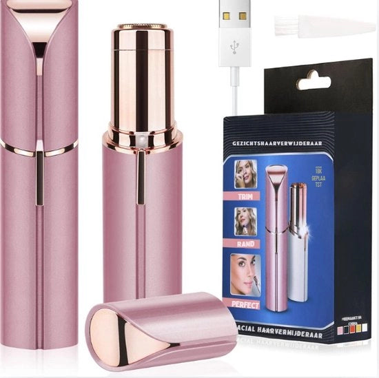 Epilatore per viso - Senza fili - Elettrico - Dispositivo per depilazione viso donna - Con luce LED - Epilatore mini liscio - Per braccio/gamba - Dispositivo per depilazione viso delicato