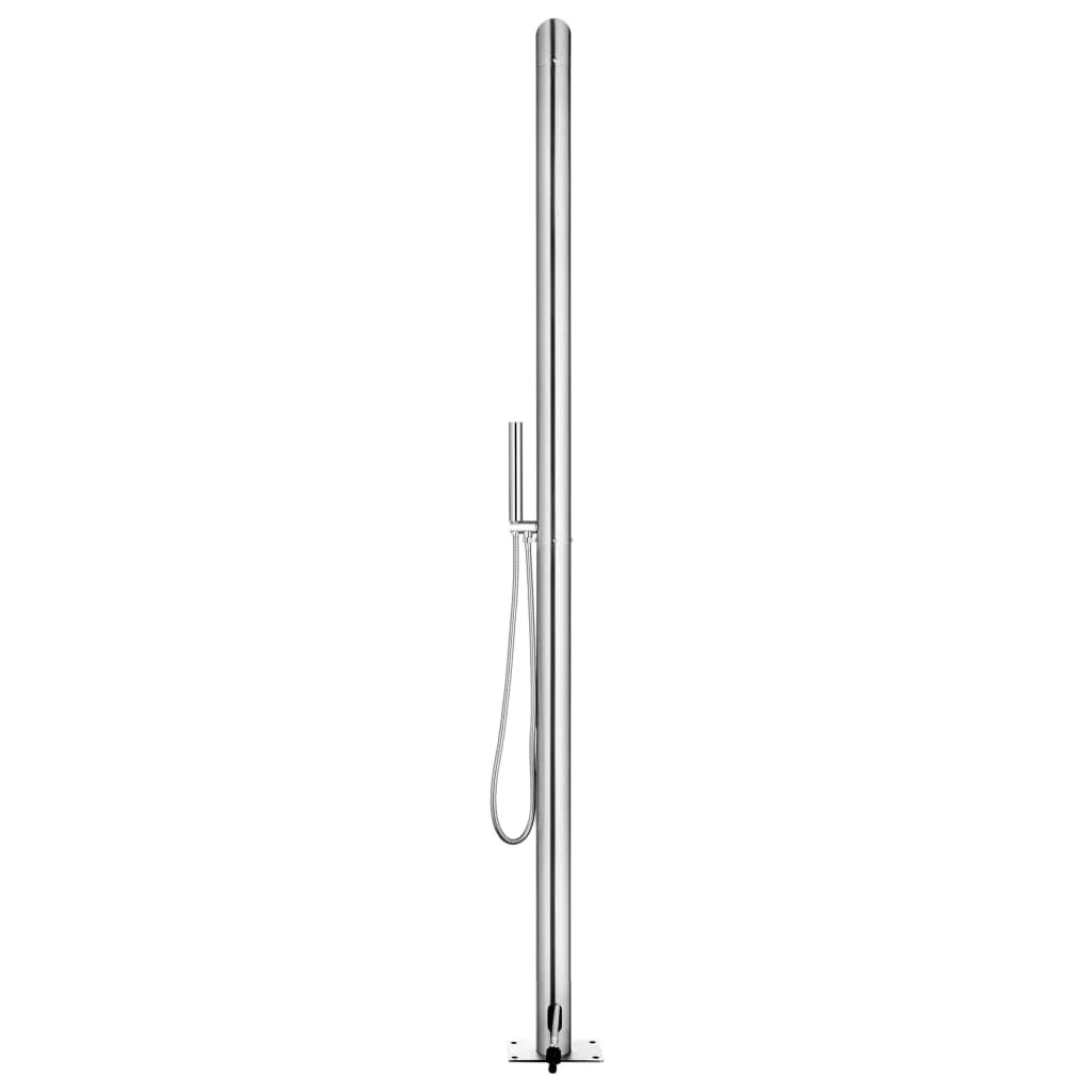 Doccia da giardino con base 225 cm acciaio inox marrone 02_0042053