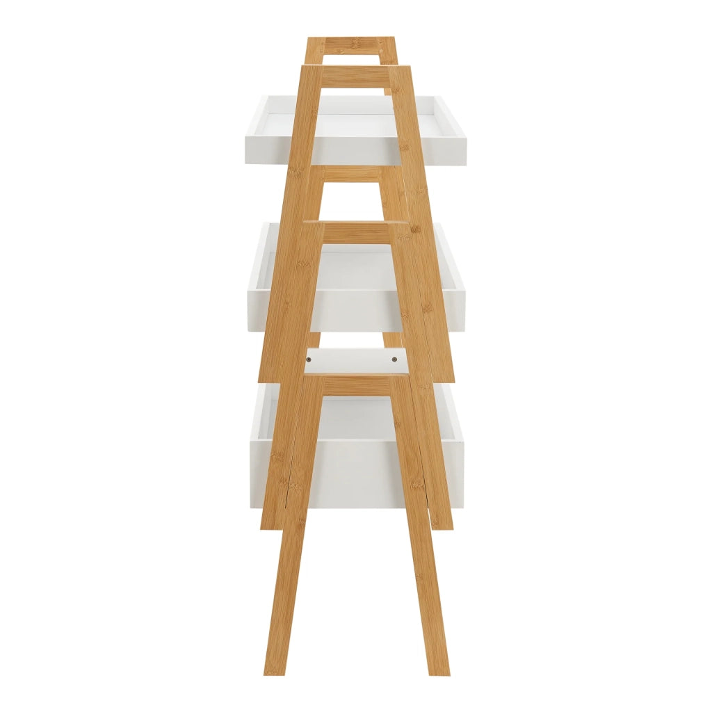 Set di 3 ripiani impilabili 85 x 65 x 30 cm bambù bianco naturale 03_0009775